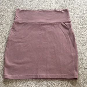 Mauve cotton stretch mini skirt